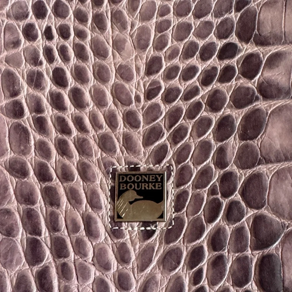 Dooney & Bourke Mauve/ purple Croc-Embossed Shoulder Bag - Picture 4 of 9